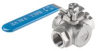 499-1966 RS PRO Stainless Steel T Port, 3 Way, Ball Valve, Threaded, BSPP 1in, 68bar Operating Pressure