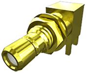 smb5-j-p-h-ra-th1 Samtec SMB5 Series, Jack PCB Mount SMB Connector, 50Ω, Through Hole Termination, Right Angle Body