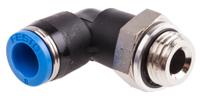 qsl-g14-8 Festo QS Series Elbow Threaded Adaptor, G 1/4 Male to Push In 8 mm, Threaded-to-Tube Connection Style, 186120