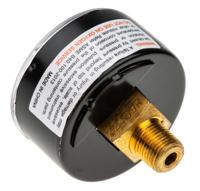 18-013-989 Norgren Analogue Pressure Gauge 10bar Back Entry 40mm Outside Diameter, UKAS