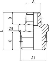 176-0994 RS PRO Brass Pipe Fitting, Straight Threaded Reducer, Male 3/4in to Male 1in