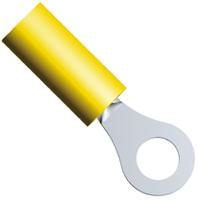 53073 TE Connectivity, PIDG Insulated Ring Terminal, M3.5 (#6) Stud Size, 0.1mm² to 0.26mm² Wire Size, Yellow