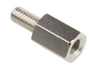 806-6714 RS PRO Standoff, M4 x M4 Thread, 10mm Body, Brass, Male/Female, 8mm Stud