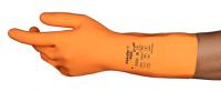 87208070 Ansell Alpha Tec 87-208 Orange Natural Rubber Latex Work Gloves, Size 7, Latex, Natural Rubber Coating