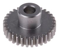 878-7875 RS PRO Steel 32 Teeth Spur Gear, 0.8 Module, 6mm Bore Diam, 25.6mm Pitch Diam, 12mm Hub Diam