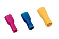 c100sqap28-5 MECATRACTION Insulated Female Spade Connector, Fully Preinsulated Female Disconnects, 2.8 x 0.5mm Tab Size