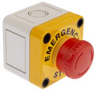 a02esi3b1021x0pea01a01yl5 APEM A02ES-I Series Twist Release Emergency Stop Push Button, Panel Mount, 22mm Cutout, 2NC, IP65