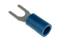 534-626 RS PRO Insulated Crimp Spade Connector, 1.5mm² to 2.5mm², 16AWG to 14AWG, M4 Stud Size Vinyl, Blue