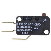 83-161-118 Crouzet Button Micro Switch, Tab Terminal, 16 A @ 250 V ac, SPDT, IP40