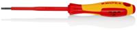 98-20-30 Knipex Slotted Insulated Screwdriver, 3 mm Tip, 100 mm Blade, VDE/1000V, 202 mm Overall