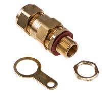 e1wfk220m20 Black Brass Cable Gland, M20 Thread, 15.5mm min., 21.1mm max., IP66