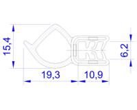 175-2580 RS PRO Black EPDM  Edging Strip, 20m