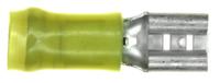 61198-2 TE Connectivity PIDG FASTON .250 Yellow Insulated Female Spade Connector, Receptacle, 0.3 x 0.032in Tab Size, 3mm² to