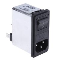 fn286-6-06 Schaffner 6A, 250 V ac Male Snap-In IEC Filter 2 Pole FN286-6-06, Faston 2 Fuse