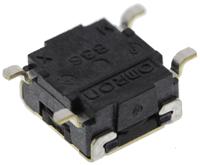 b3s-1002p Omron IP64 Black Button Tactile Switch, SPST 50 mA @ 24 V dc 0.8mm Through Hole