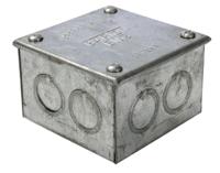563-898 RS PRO Steel Galvanised Square Adaptable Box, 75mm x 75mm x 50mm, Size:20/25mm