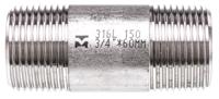 499-3259 RS PRO Stainless Steel Pipe Fitting, Straight Circular Barrel Nipple, Male R 3/4in x Male R 3/4in