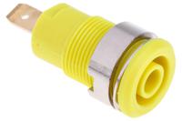 233000-24 Staubli Yellow Female Banana Socket, 4 mm Connector, Tab Termination, 24A, 1000V, Gold Plating