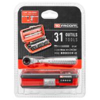 rpej31pb Facom Driver Bit Set 31 Pieces, Hexagon, Phillips, Pozidriv, Slotted, Torx