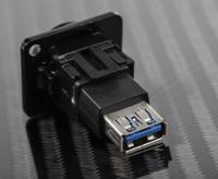 916-0215 RS PRO Straight, Panel Mount, Socket- Single Port Type A to A 3.0 USB Connector