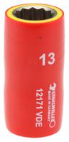 2380013 STAHLWILLE 3/8 in Drive 13mm Insulated Standard Socket, 12 point, VDE/1000V, 48 mm Overall Length