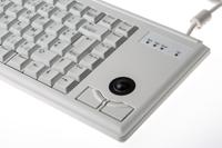 g84-4400lubfr-0 Cherry Wired USB Compact Trackball Keyboard, AZERTY, Grey