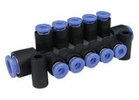 km16-06-06-3 SMC KM16 3 Outlet Manifold Push In 6 mm Push In 6 mm