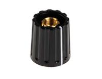 463-8479 RS PRO 14.7mm Black Potentiometer Knob for 6.4mm Shaft Screw Fix