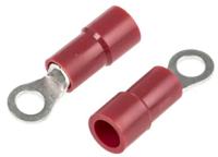 270-7640 RS PRO Insulated Crimp Ring Terminal, M3 Stud Size, 0.5mm² to 1.5mm² Wire Size, Red