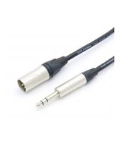 101034000 Van Damme 6.35mm Stereo Jack to Male 3 Pin XLR  Cable, Black, 5m