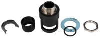 nvnv-m207-10 PMA Straight, Conduit Fitting, 17mm Nominal Size, M20, PA with metal thread, Black IP68 rating