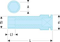 ns30la Facom 30mm, 1/2 in Drive Impact Socket, 78 mm length