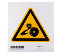 pic-334-tri-200-b7541 Brady Self-Adhesive Machinery Hazard Hazard Warning Sign