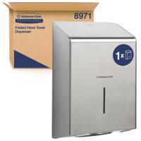 8971 Kimberly Clark Stainless Steel Silver Wall Mounting Paper Towel Dispenser, 118mm x 349mm x 237mm