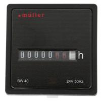 bw-4028-24v Muller BW40 Hour Meter, 7 Digit, 24 V ac