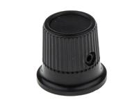259-6913 RS PRO 16.2mm Black Potentiometer Knob for 6mm Shaft Splined