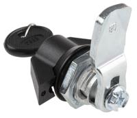 146-1797 RS PRO Black Cabinet Lock, 14.5mm Panel-to-Tongue, 22.2 x 20.2mm Cutout, Key Unlock