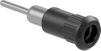 643011-28 Staubli Grey Socket Test Socket, Solder Termination, 25A, 30V ac, Nickel Plating