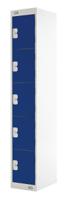 833-2932 RS PRO 5 Door Steel Blue Storage Locker, 1800 mm x 300 mm x 450mm