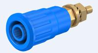 233140-23 Staubli Blue Female Banana Socket, 4 mm Connector, Press Fit Termination, 24A, 1000V, Gold Plating