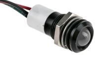 722-7439 RS PRO Panel Mount Indicator, 12V dc, 14mm Mounting Hole Size, Lead Wires Termination, IP67