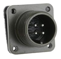 ms3102a-14s-2p Amphenol Industrial, MS3102A, Copper Alloy 4 Way Box Mount MIL Spec Circular Connector Plug, Pin Contacts,Shell Size