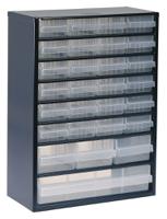 137492 Raaco 28 Drawer Storage Unit, Steel, 417mm x 306mm x 150mm, Blue