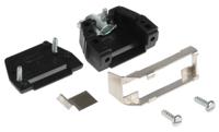 ds09s MH Connectors MHED Series Thermoplastic Angled, Straight D Sub Backshell, 9 Way, Strain Relief