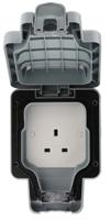 k56480gry MK Electric Grey 1 Gang Plug Socket, 2 Poles, 13A, Type G - British, Outdoor Use