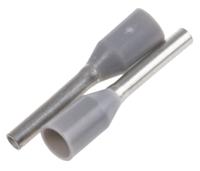 9019040000 Weidmuller Insulated Crimp Bootlace Ferrule, 8mm Pin Length, 1.2mm Pin Diameter, 0.75mm² Wire Size, Grey