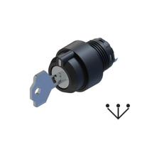 238-3948 RS PRO 3-position Key Switch Head, Maintained, 22.5mm Cutout