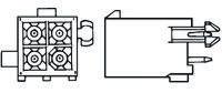 1-770875-0 TE Connectivity Mini-Universal MATE-N-LOK Series Straight Through Hole PCB Header, 6 Contact(s), 4.14 mm Pitch, 2 Row,