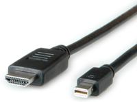11045790-10 Roline Male Mini DisplayPort to Male HDMI, PVC  Cable, 1m