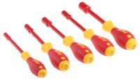 29466 Wiha Hexagon Nut Driver Set, 5.5 mm, 7 mm, 8 mm, 10 mm, 13 mm Tip, 125 (00856) mm, 125 (00858) mm, 125 (00859) mm, 125